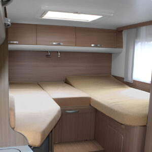 3-delige Caravan hoeslaken set voor Frans bed in het bruin beige