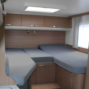 3-delige Caravan hoeslaken set voor Frans bed in het grijs