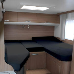 3-delige Caravan hoeslaken set voor Frans bed in het zwart